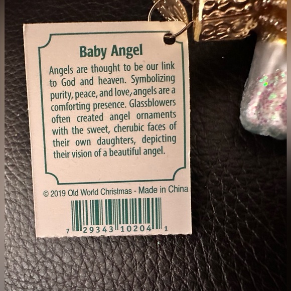 Old World Baby Angel Glass Ornament - Picture 4 of 7